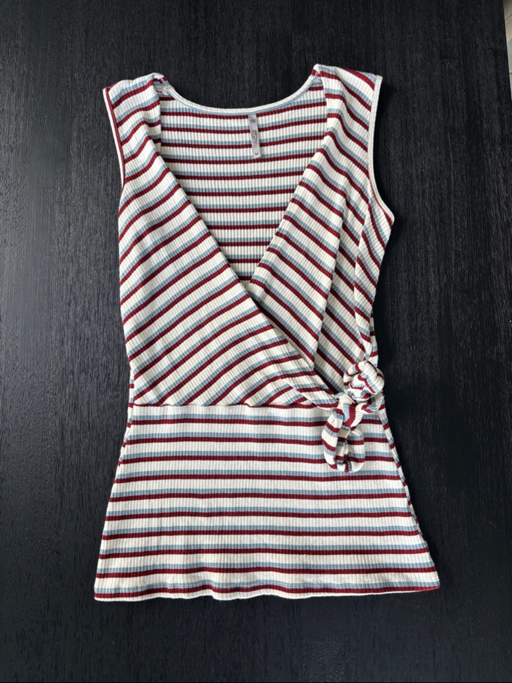 Blue Canoe Striped Sleeveless Wrap Top